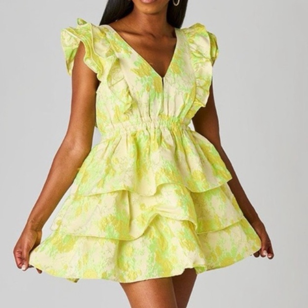 NWT BuddyLove Hudson Elastic Waist Mini Dress - Lemon Crush RT $132